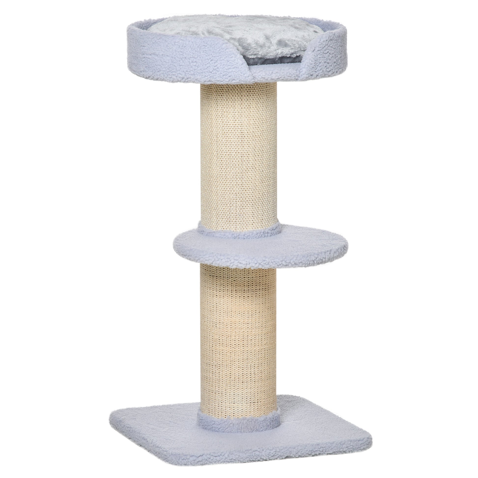 91 cm Cat Tree Cat Tower with Sisal Posts, Platform, Cushion Multi-Level Cat Scratching Tree, Climbing Tree, for Medium Cats, Light Blue