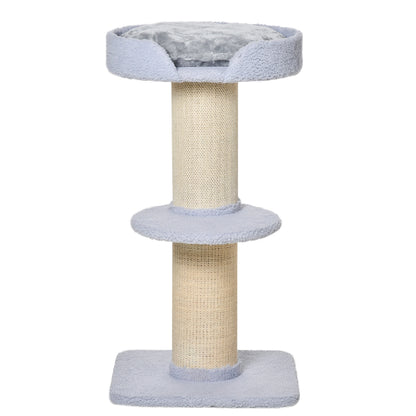 91 cm Cat Tree Cat Tower with Sisal Posts, Platform, Cushion Multi-Level Cat Scratching Tree, Climbing Tree, for Medium Cats, Light Blue