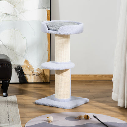 91 cm Cat Tree Cat Tower with Sisal Posts, Platform, Cushion Multi-Level Cat Scratching Tree, Climbing Tree, for Medium Cats, Light Blue