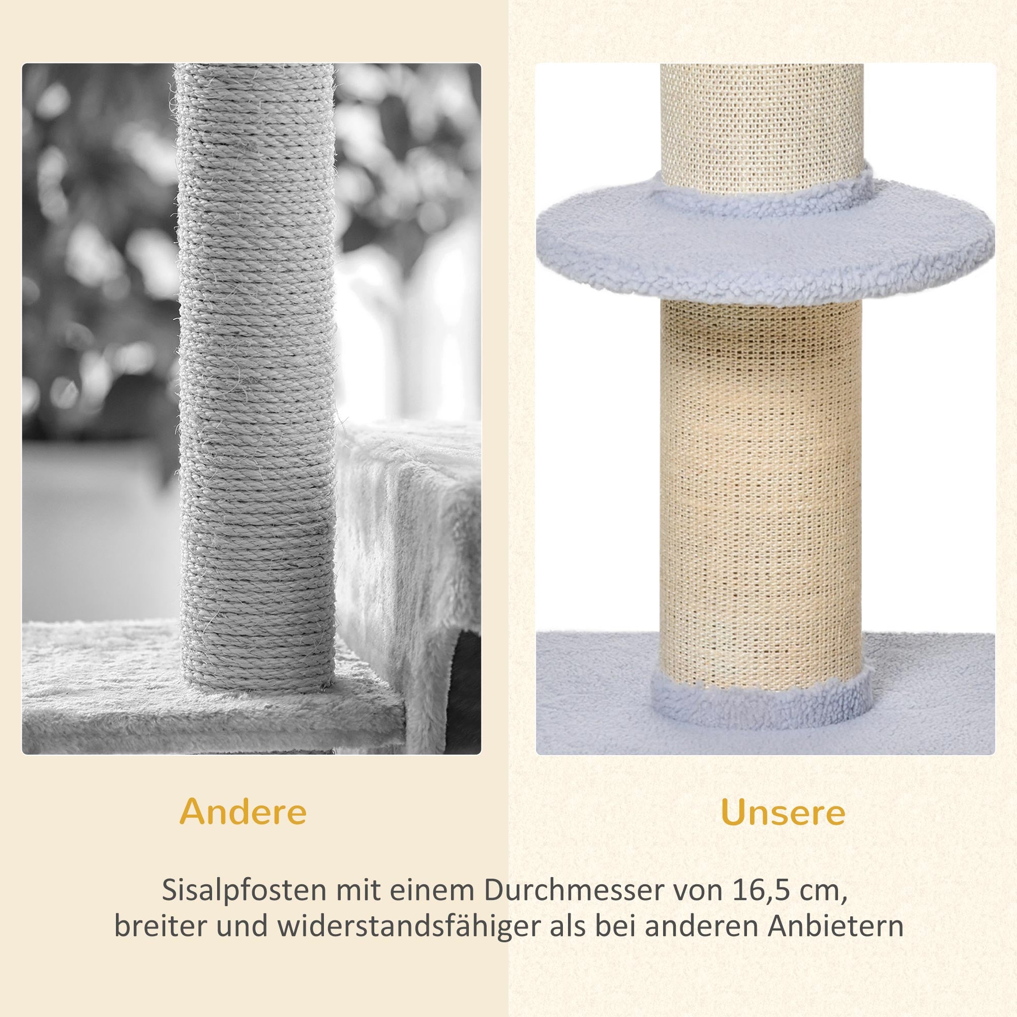 91 cm Cat Tree Cat Tower with Sisal Posts, Platform, Cushion Multi-Level Cat Scratching Tree, Climbing Tree, for Medium Cats, Light Blue
