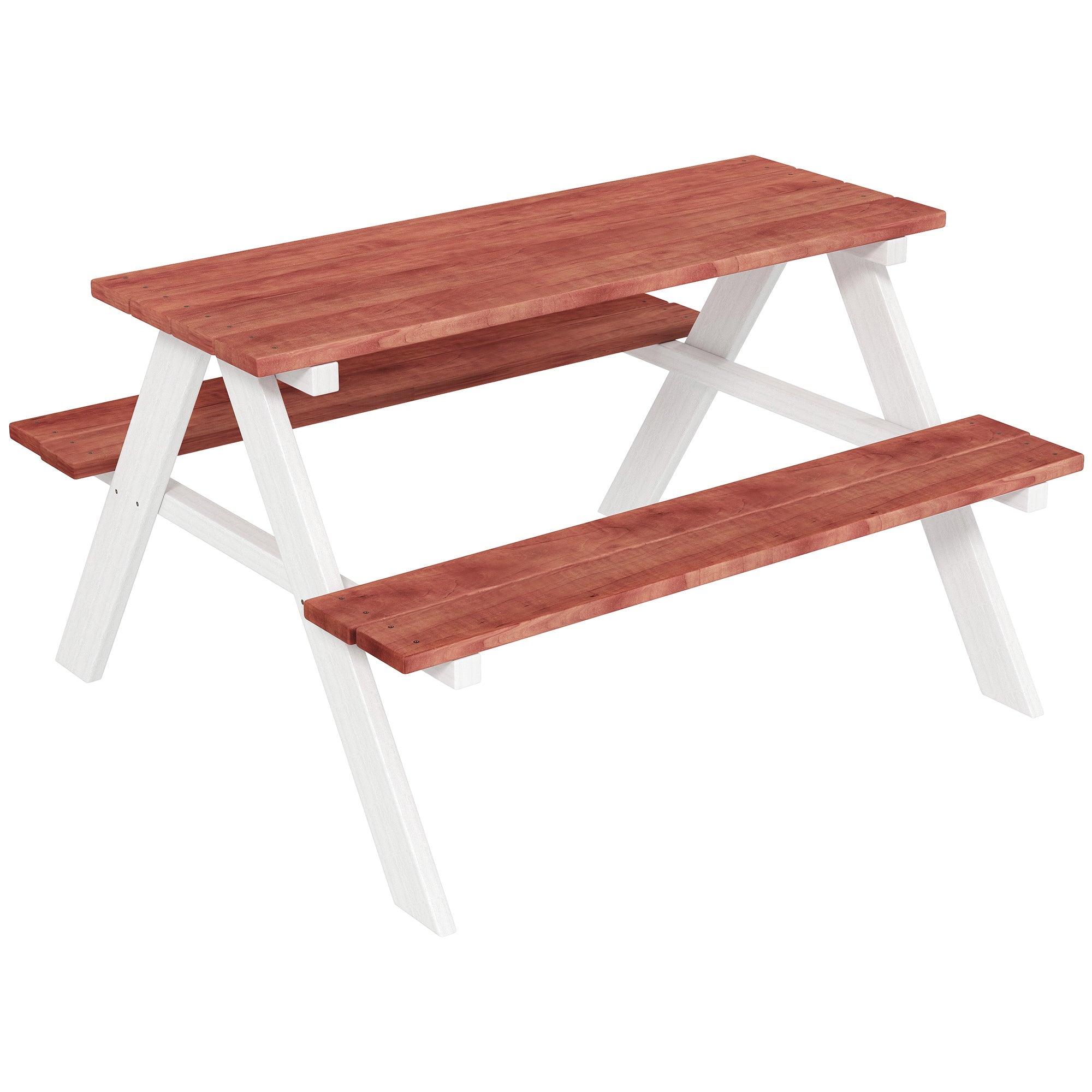 Children's Wooden Picnic Table Set with 2 Benches for Kids 3-8 Years Old for Garden Patio Terrace 89x79x50 cm Brown