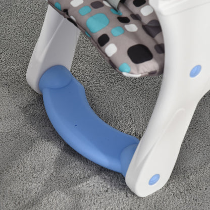 2-in-1 High Chair for Babies from 6 Months to 6 Years Transformable into Table and Chair Multifunctional Adjustable in 3 Positions High Padded Backrest with 2 Removable Trays 57x59x105 cm Blue