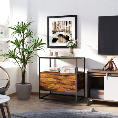 Industrial Style Sideboard, Vintage Wood and Metal Dresser for Living Room or Bedroom with 1 Drawer 73x45.5x76cm
