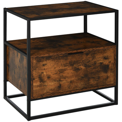 Industrial Style Sideboard, Vintage Wood and Metal Dresser for Living Room or Bedroom with 1 Drawer 73x45.5x76cm