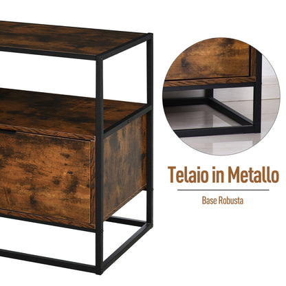 Industrial Style Sideboard, Vintage Wood and Metal Dresser for Living Room or Bedroom with 1 Drawer 73x45.5x76cm
