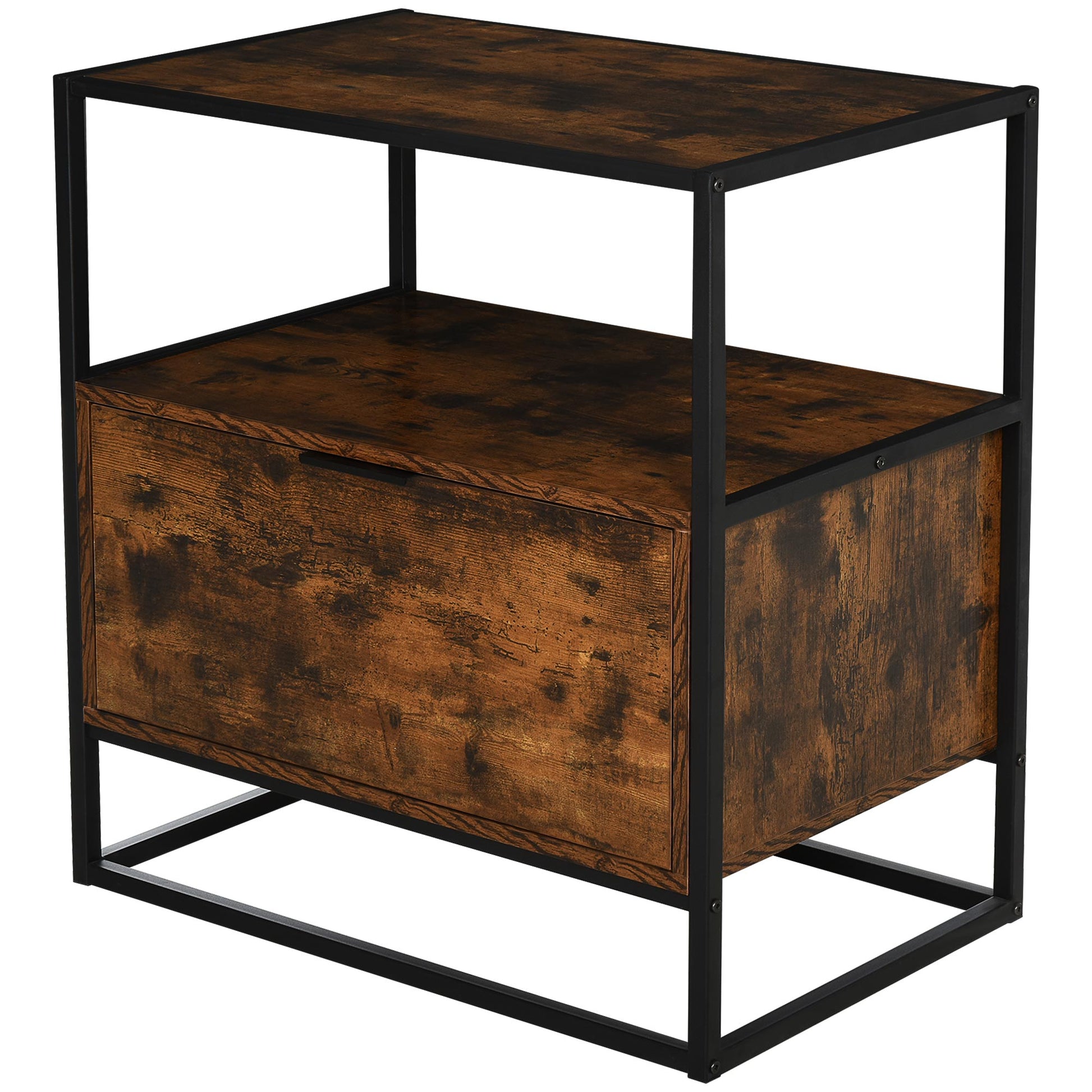 Industrial Style Sideboard, Vintage Wood and Metal Dresser for Living Room or Bedroom with 1 Drawer 73x45.5x76cm
