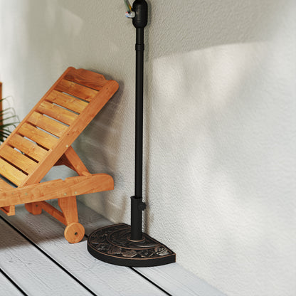 Stainless Steel Sun Umbrella Stand with Handles, Half-Round Umbrella Holder, Umbrella Weight for Sun Umbrella Ø3.8-Ø4.8 cm, for Balcony, Terrace, Garden, Bronze