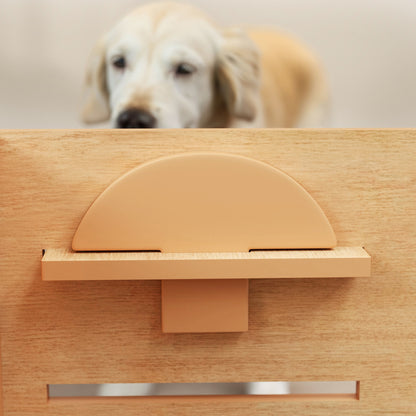 Elevated Dog Bowl with 3 Adjustable Heights, 2 Stainless Steel Bowls, Slow Feeding Mat, Separate Design, for Small, Medium, and Large Dogs, Oak