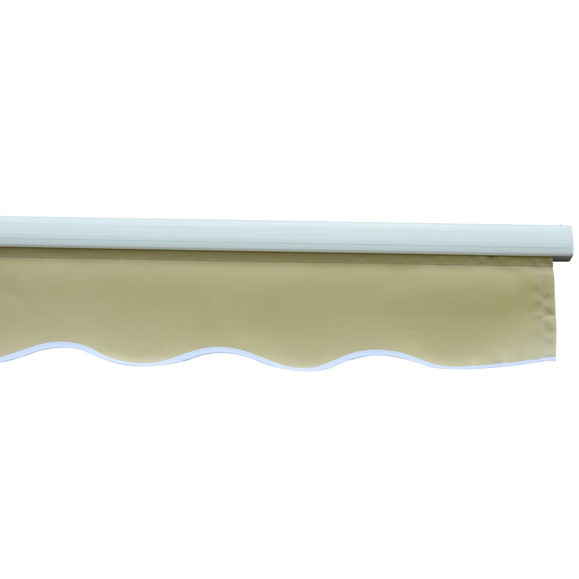 Manual Retractable Awning 295x250 cm Balcony Awning with Metal Crank, Waterproof and Anti-UV Exterior Roll-Up Awning for Garden Terrace Windows Cream