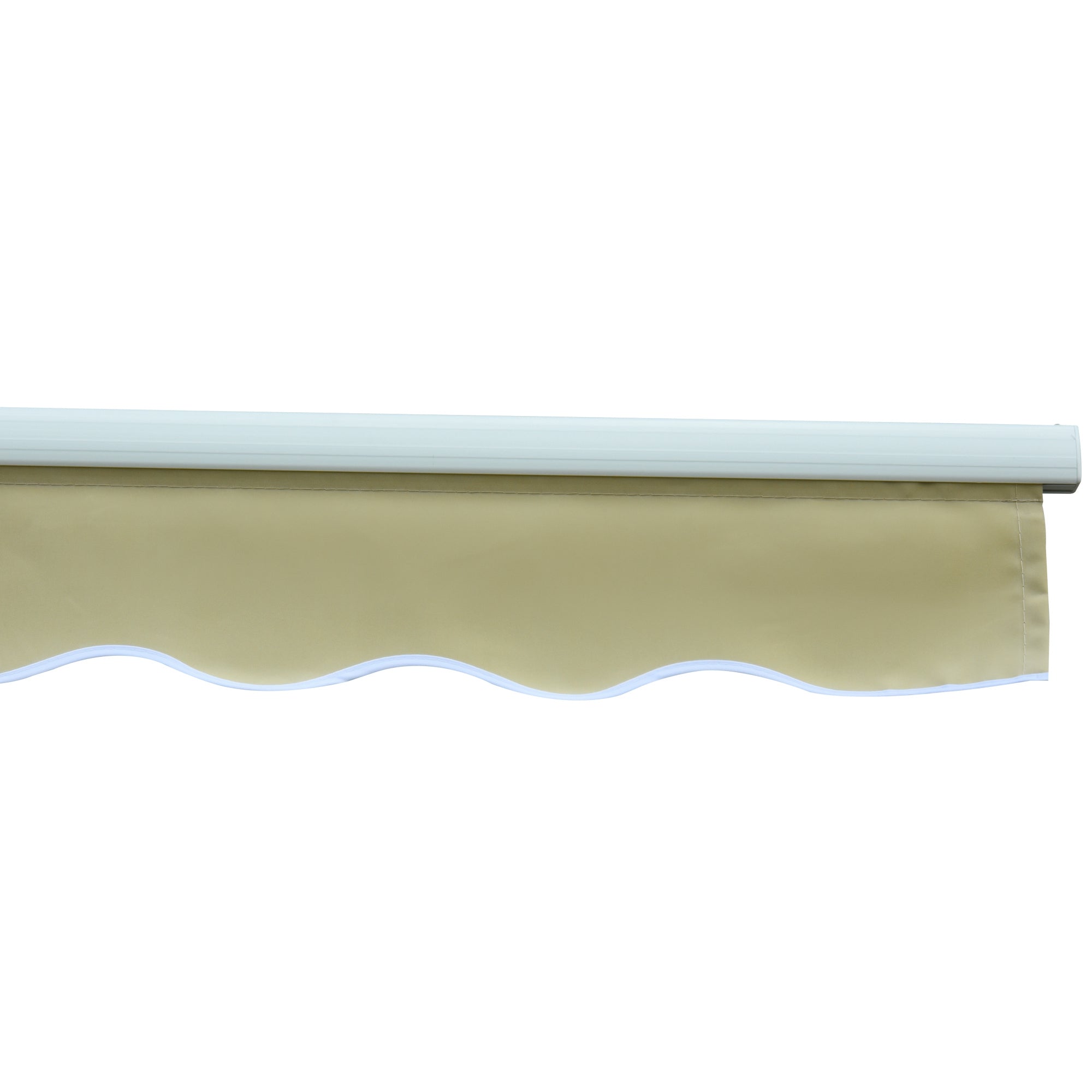 Manual Retractable Awning 295x250 cm Balcony Awning with Metal Crank, Waterproof and Anti-UV Exterior Roll-Up Awning for Garden Terrace Windows Cream