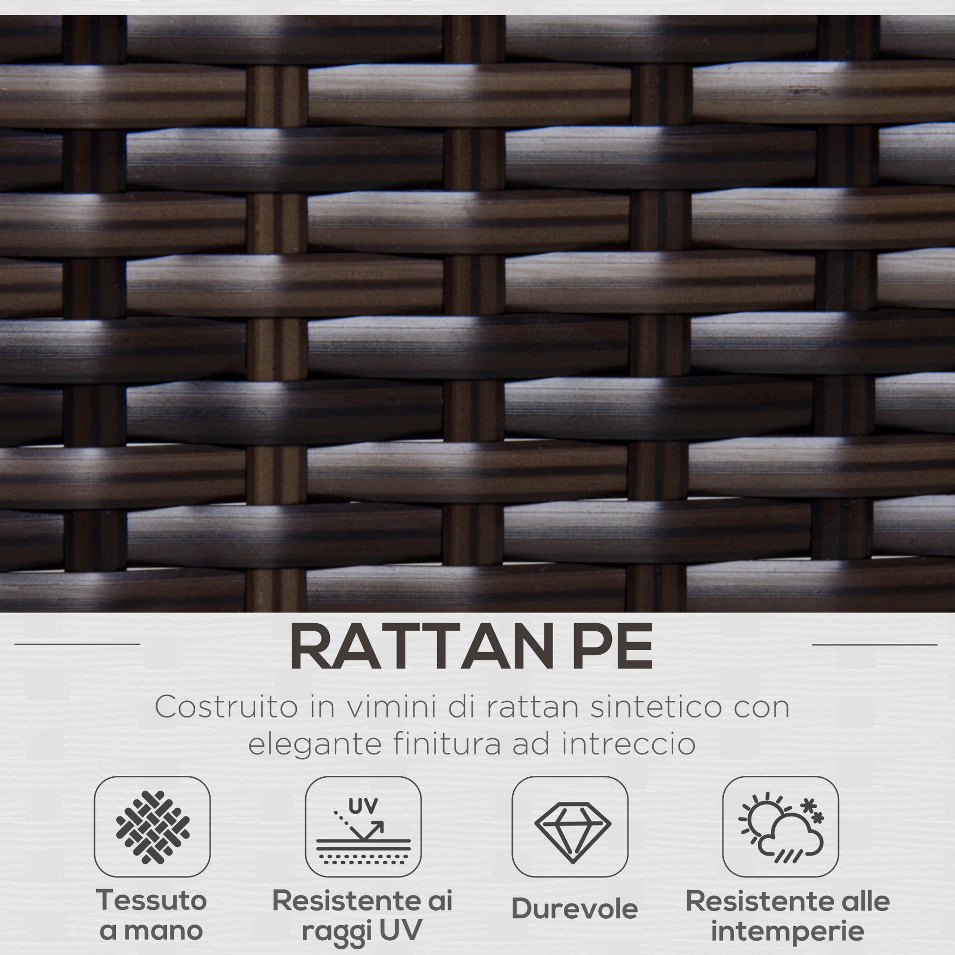 Rattan PE Garden Furniture Set 4 Chairs 1 Ottoman 1 Tempered Glass Coffee Table 2 Cushions