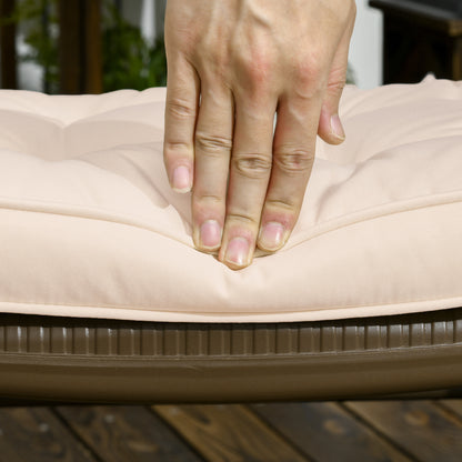 Dining Chair Cushion Set 42x42x5 cm Set of 4 Pieces Waterproof Garden Chair Cushions with 2 Fastening Ties Cream