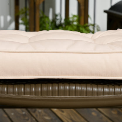 Dining Chair Cushion Set 42x42x5 cm Set of 4 Pieces Waterproof Garden Chair Cushions with 2 Fastening Ties Cream