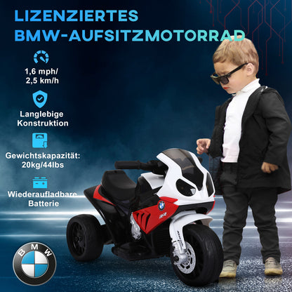 Electric Kids Motorcycle BMW S1000RR Electric Motorbike with Music, Headlights, Kids Electric Motorbike for Children aged 18-36 Months Red