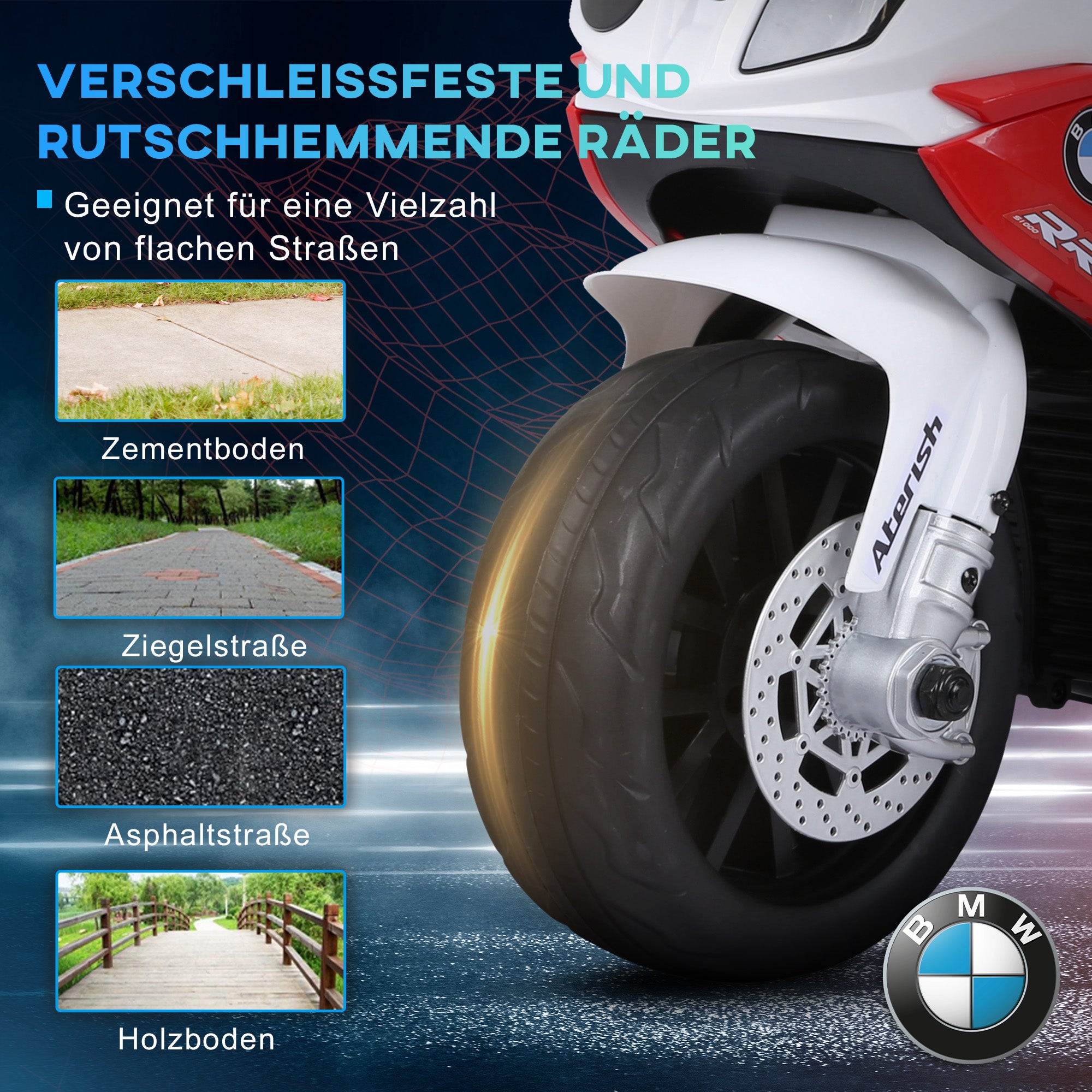 Electric Kids Motorcycle BMW S1000RR Electric Motorbike with Music, Headlights, Kids Electric Motorbike for Children aged 18-36 Months Red