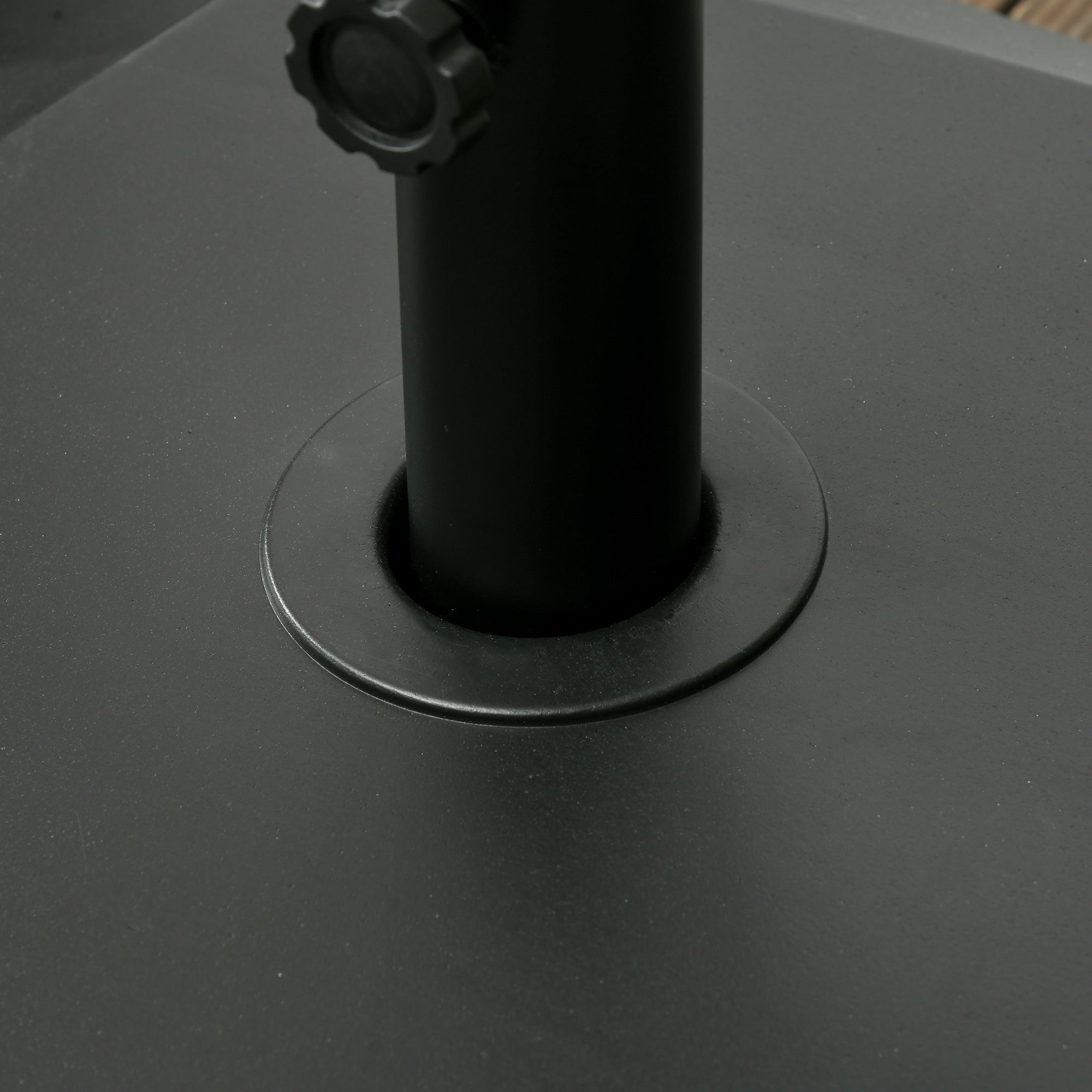 Square Parasol Base, PE Parasol Support, Water-sand fillable Parasol Stand with Wheels, for Patio Garden Pool Terrace, 54.5 x 54.5 x 48 cm Black