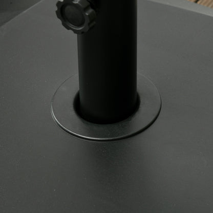 Square Parasol Base, PE Parasol Support, Water-sand fillable Parasol Stand with Wheels, for Patio Garden Pool Terrace, 54.5 x 54.5 x 48 cm Black