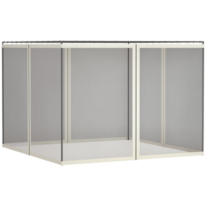 Mosquito Nets for Gazebo Marquee Garden Pavilion 3 x 4 m - set of 4 zippered mosquito nets + attachment hooks - polyester nylon