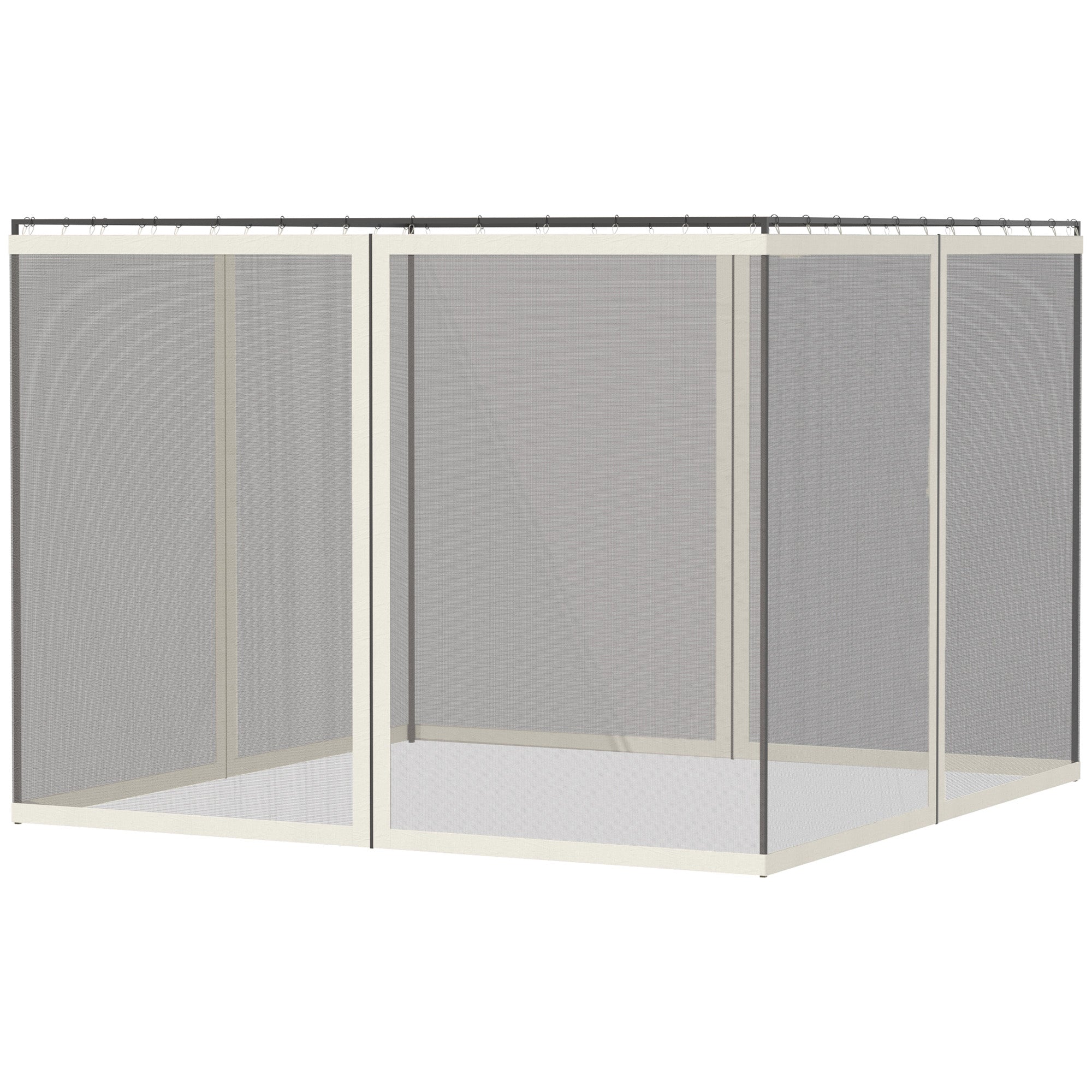 Mosquito Nets for Gazebo Marquee Garden Pavilion 3 x 4 m - set of 4 zippered mosquito nets + attachment hooks - polyester nylon