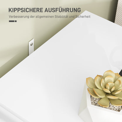 Nightstand with 2 Drawers, Side Table, Bedside Table with Gold-look Handles, Bedside Table for Bedroom, Living Room, 40 x 40 x 50 cm, White