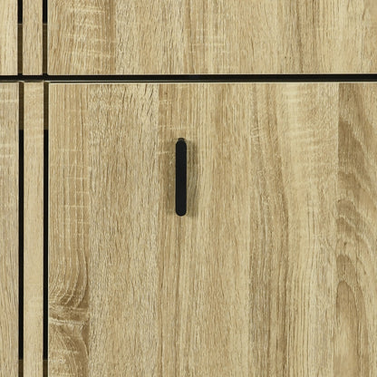 3-Flap Shoe Cabinet, 18 Pairs, 3-Compartment Shoe Cabinet, Large Capacity for Entryway, Hallway, Living Room, 63 x 24 x 117 cm, Oak