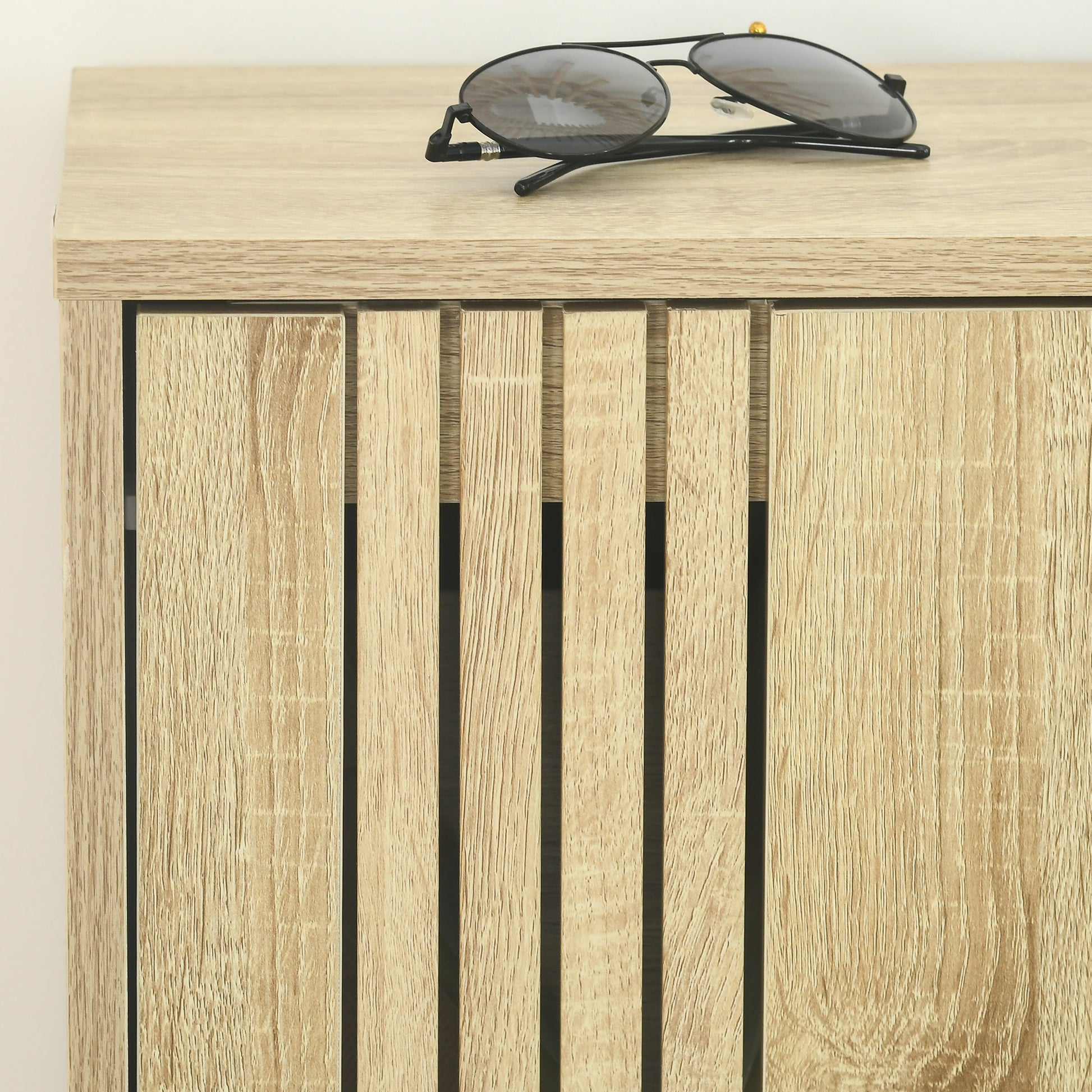 3-Flap Shoe Cabinet, 18 Pairs, 3-Compartment Shoe Cabinet, Large Capacity for Entryway, Hallway, Living Room, 63 x 24 x 117 cm, Oak