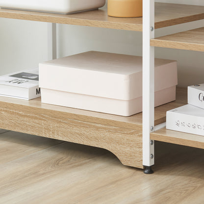 Kitchen Shelf Microwave Oven Multipurpose Storage Rack with 7 Shelves for Utensils Books Plants 90x40x95 cm Natural Wood