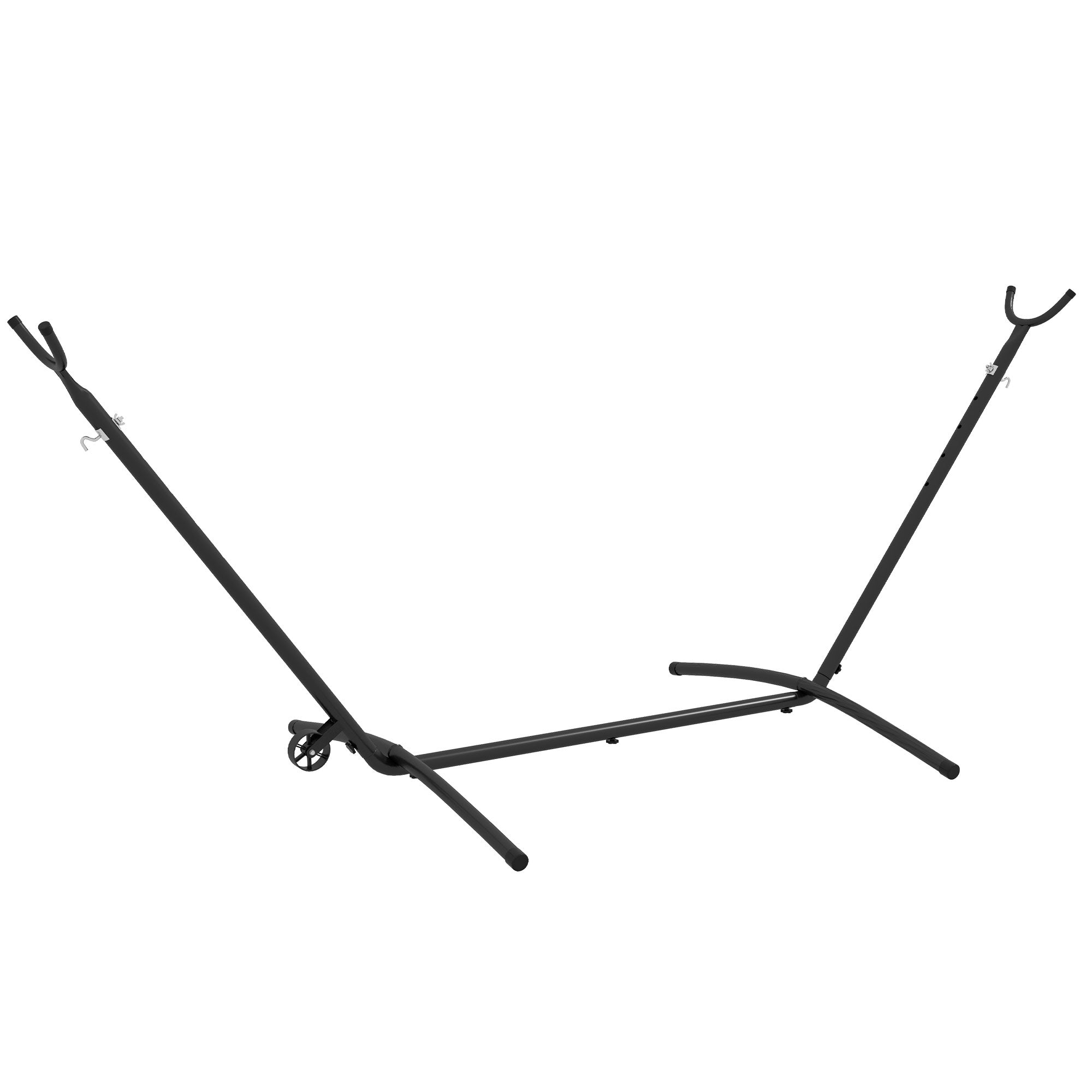 Steel Outdoor Hammock Stand 90 x 120 x 115 cm Hammock Stand with Carrying Bag Hooks Hammock Frame up to 220 kg for Garden Beach Camping Black