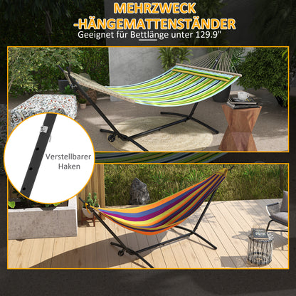 Steel Outdoor Hammock Stand 90 x 120 x 115 cm Hammock Stand with Carrying Bag Hooks Hammock Frame up to 220 kg for Garden Beach Camping Black