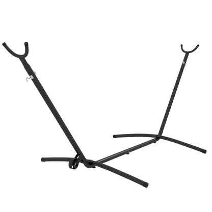 Steel Outdoor Hammock Stand 90 x 120 x 115 cm Hammock Stand with Carrying Bag Hooks Hammock Frame up to 220 kg for Garden Beach Camping Black