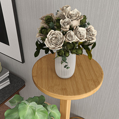 Plant Stand Wooden Plant Shelf with 5 Round Flower Shelves Natural Wood