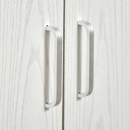 Multi-Purpose Kitchen Mobile Cabinet with Wheels, Cabinet and Shelf for Microwave, Tall Sideboard in Chipboard, 60.4x40.3x97cm White