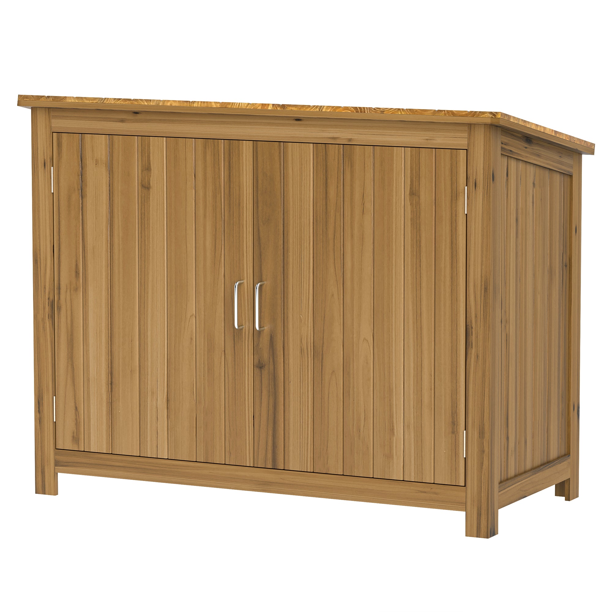 Wooden Garden Shed, Weatherproof Tool Shed 110x50x85cm, Toolhouse with Door, Lean-to Roof, Shelves, Tool Cabinet, Garden House Tool Shed for Garden Terrace Backyard, Brown