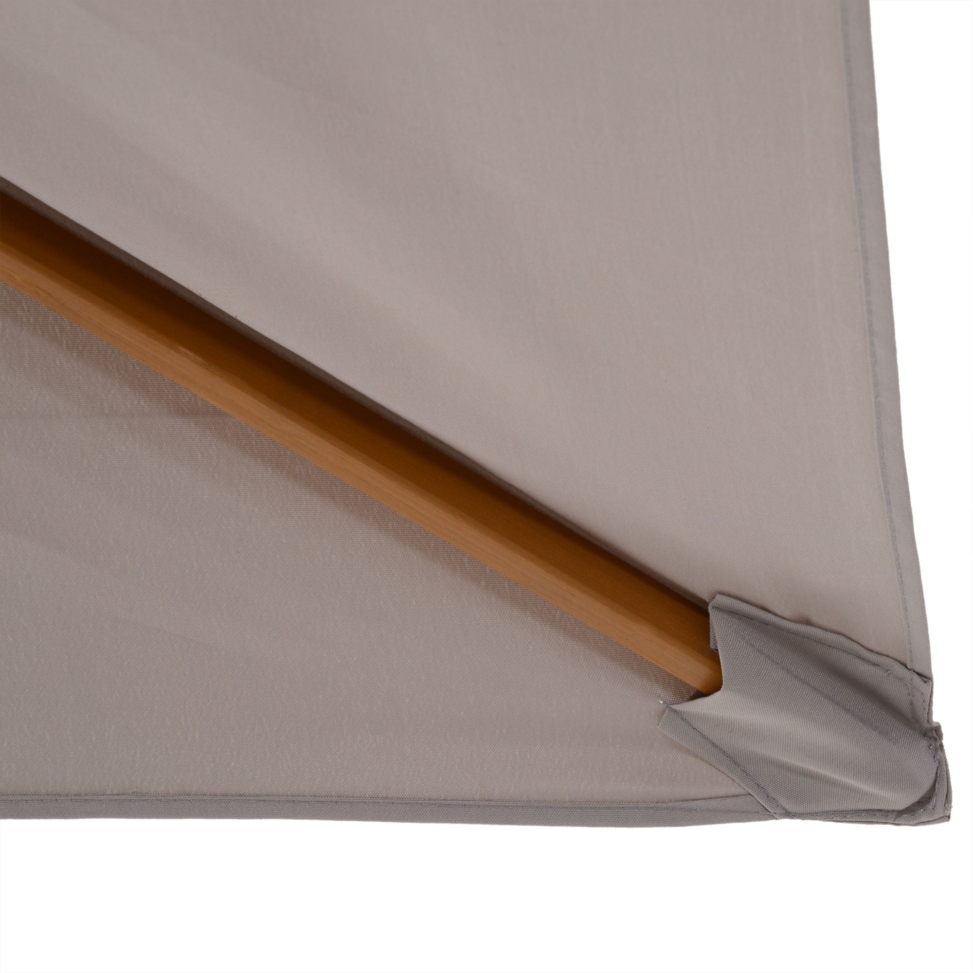 Patio Umbrella 295x200 cm with Wooden Pole Bamboo Ribs and Pulley Garden Parasol Rectangular Waterproof for Patio or Terrace Classic Style Gray