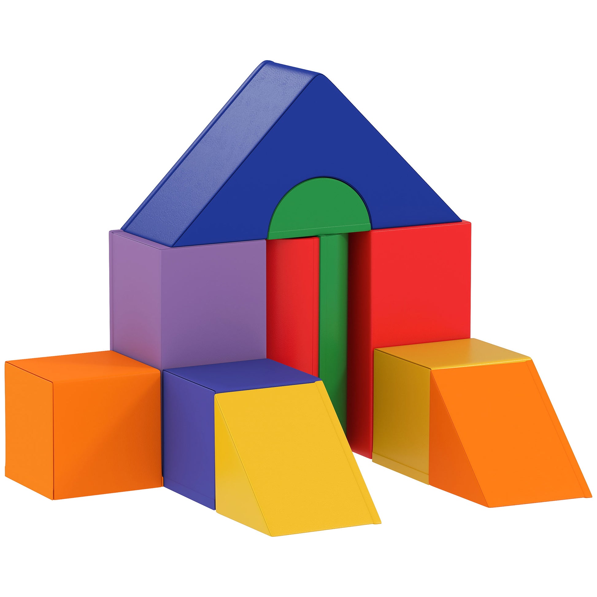 11-Piece Soft Building Blocks, Foam Blocks, Block Set for Playing, Climbing, Soft Giant Building Blocks, Building Bricks for 1-3 Year Old Kids, Faux Leather, Multicolor