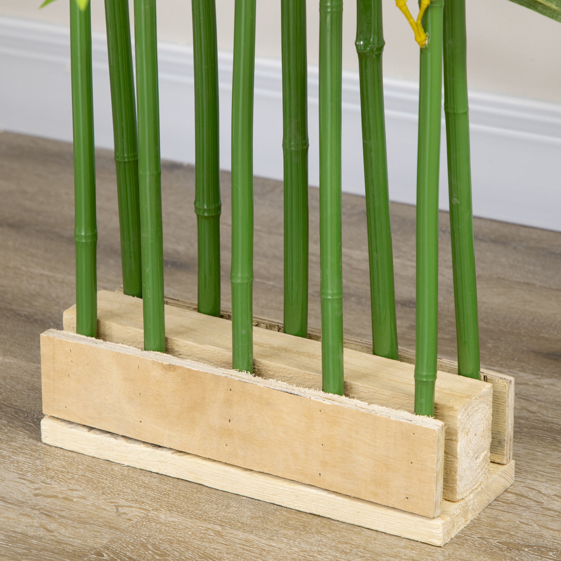 Artificial Bamboo, 180 cm Artificial Plant in Pine Wood Pot, Indoor Plant, Artificial Plants for Indoor, Outdoor, Decorative Plants, Green