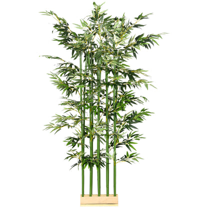 Artificial Bamboo, 180 cm Artificial Plant in Pine Wood Pot, Indoor Plant, Artificial Plants for Indoor, Outdoor, Decorative Plants, Green