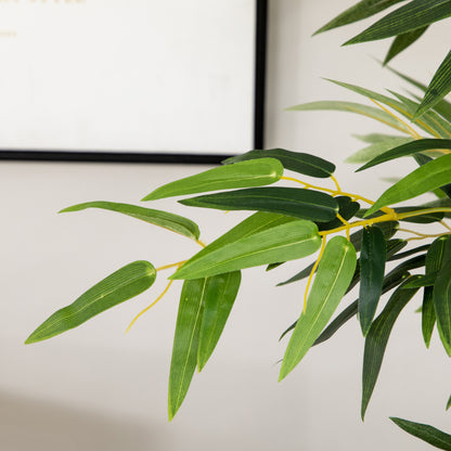 Artificial Bamboo, 180 cm Artificial Plant in Pine Wood Pot, Indoor Plant, Artificial Plants for Indoor, Outdoor, Decorative Plants, Green