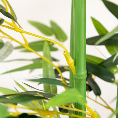 Artificial Bamboo, 180 cm Artificial Plant in Pine Wood Pot, Indoor Plant, Artificial Plants for Indoor, Outdoor, Decorative Plants, Green