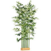Artificial Bamboo, 180 cm Artificial Plant in Pine Wood Pot, Indoor Plant, Artificial Plants for Indoor, Outdoor, Decorative Plants, Green