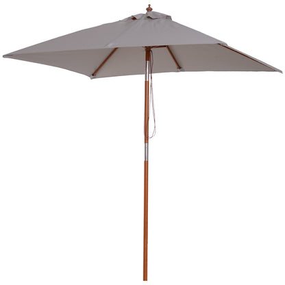 Umbrella 200 x 150 x 235 cm Tiltable Garden Umbrella 3-stage adjustable rectangular Beach Umbrella water-repellent and UV-resistant for Beach Balcony Terrace Garden Gray