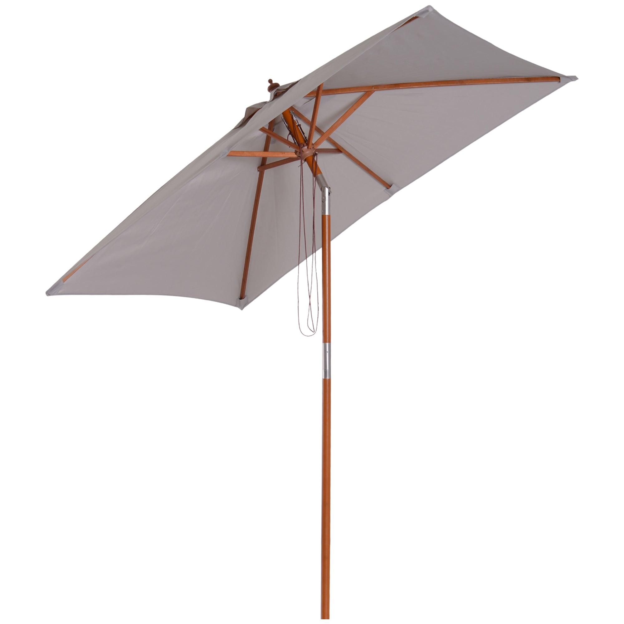 Umbrella 200 x 150 x 235 cm Tiltable Garden Umbrella 3-stage adjustable rectangular Beach Umbrella water-repellent and UV-resistant for Beach Balcony Terrace Garden Gray