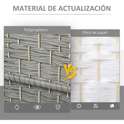 3-Panel Folding Screen 53.1x70.9 inches Room Divider Privacy Screen Polypropylene for Office Bedroom Gray Mix