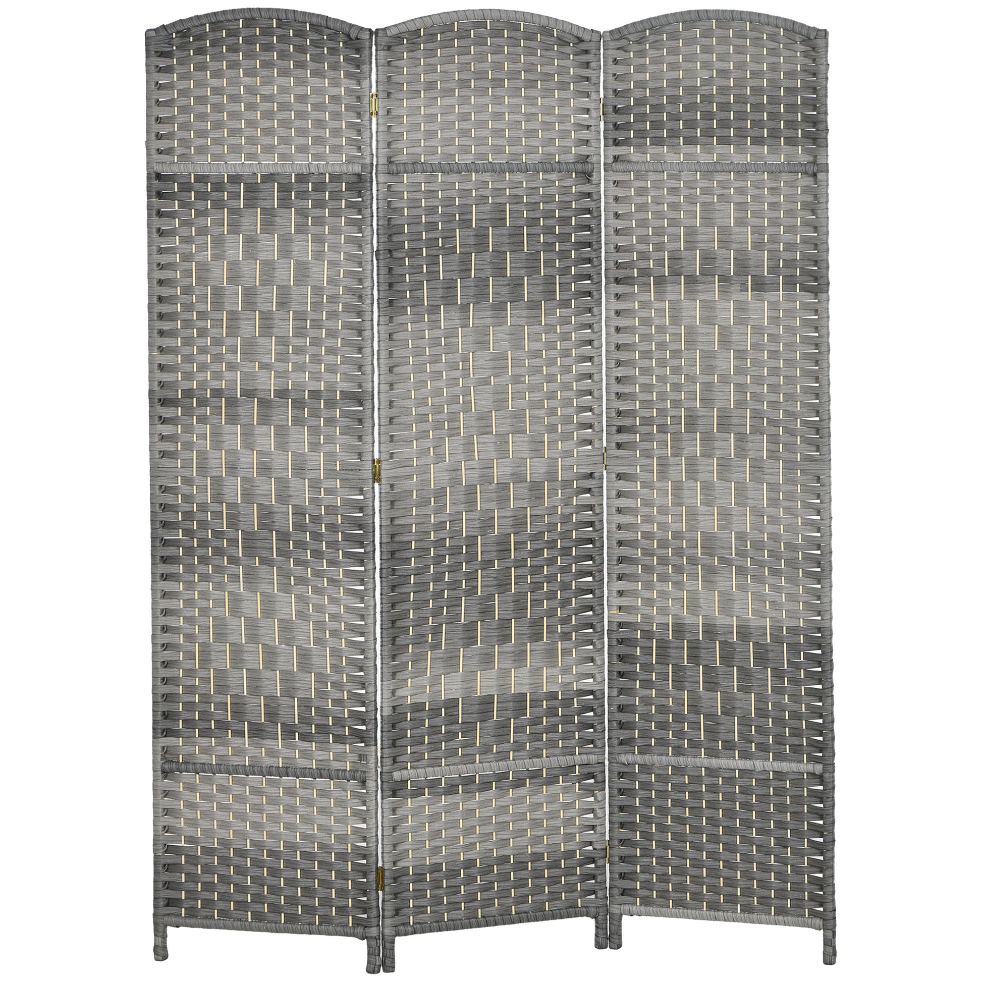 3-Panel Folding Screen 53.1x70.9 inches Room Divider Privacy Screen Polypropylene for Office Bedroom Gray Mix