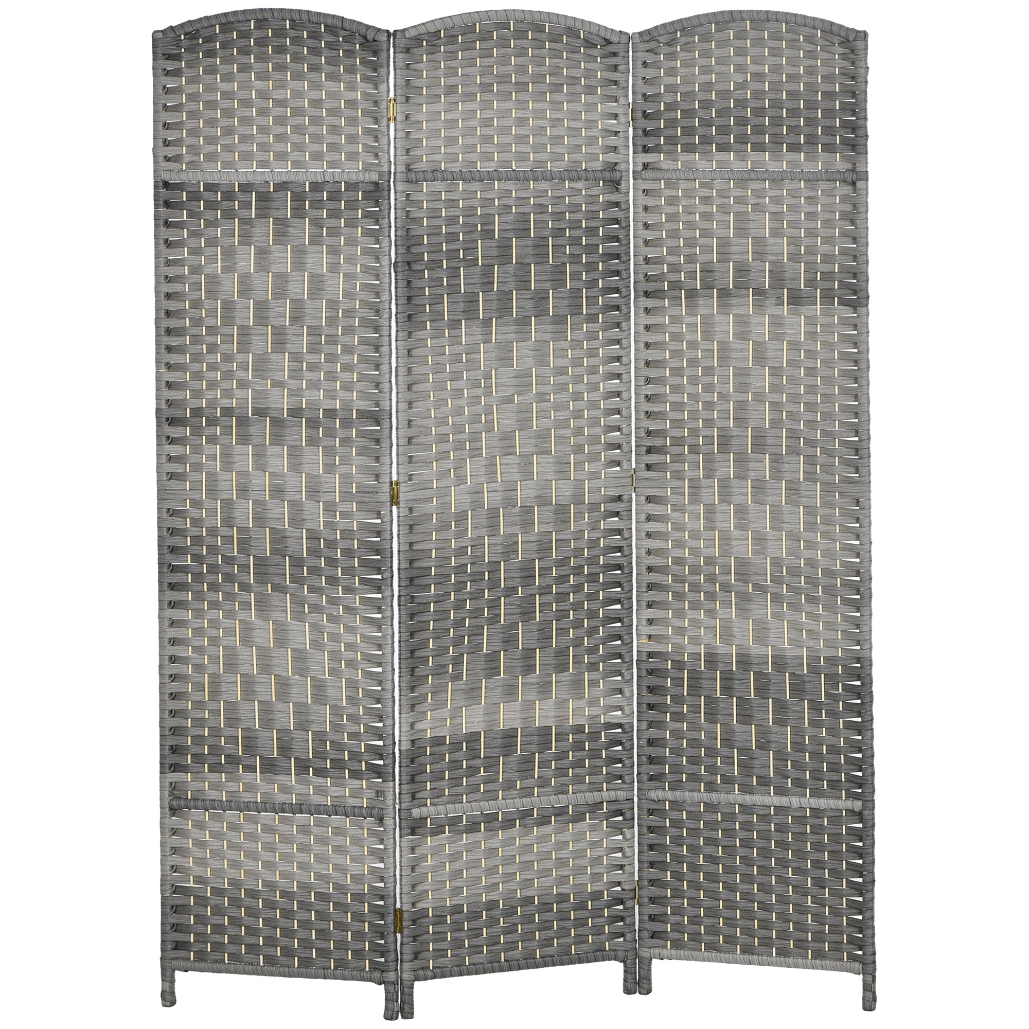 3-Panel Folding Screen 53.1x70.9 inches Room Divider Privacy Screen Polypropylene for Office Bedroom Gray Mix