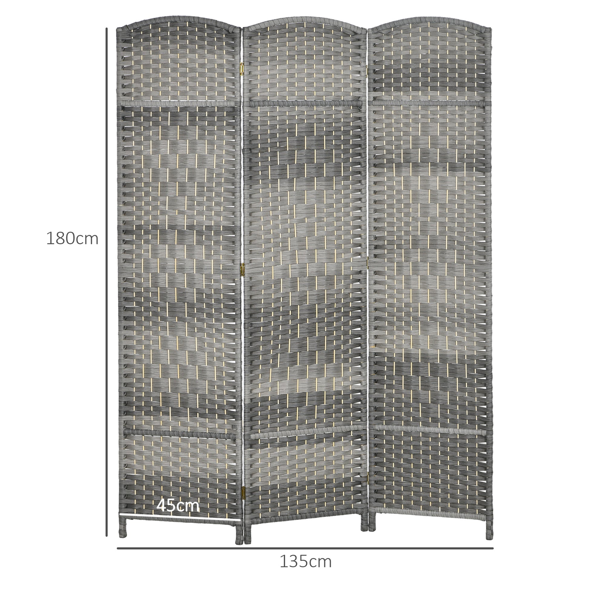 3-Panel Folding Screen 53.1x70.9 inches Room Divider Privacy Screen Polypropylene for Office Bedroom Gray Mix