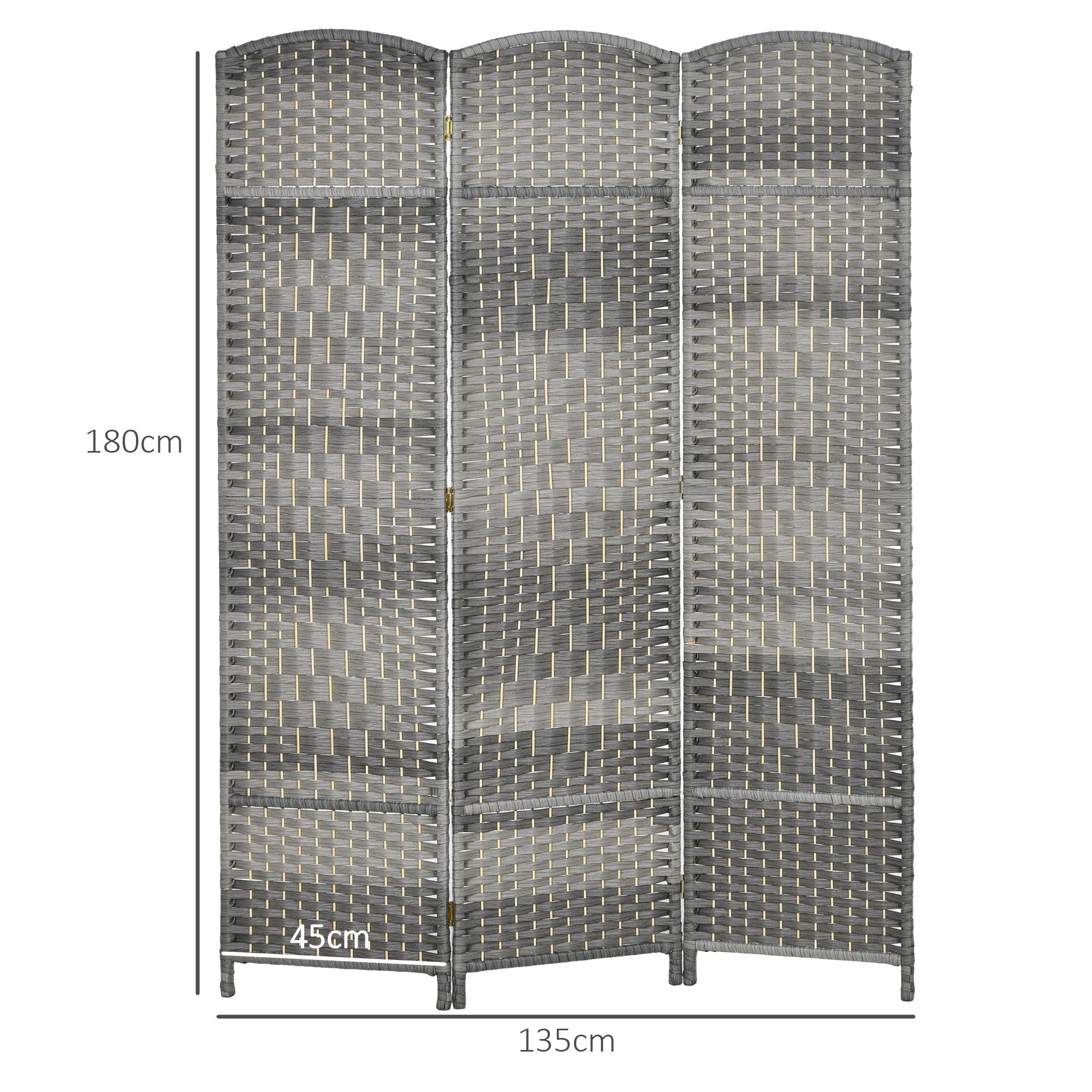 3-Panel Folding Screen 53.1x70.9 inches Room Divider Privacy Screen Polypropylene for Office Bedroom Gray Mix