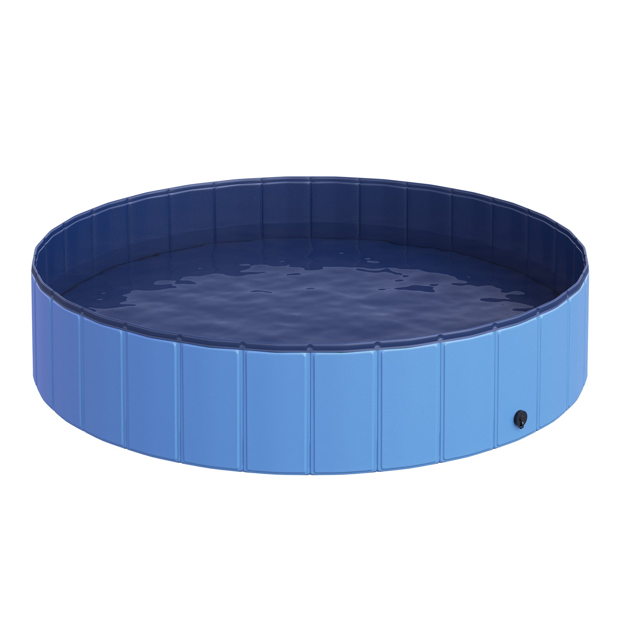 Dog Bath tub foldable Bathtub Dog Pool Splash pool Swimming pool Water basin for Dogs and Cats Swimming pool Plastic+Wood Blue Ø140 x H30 cm