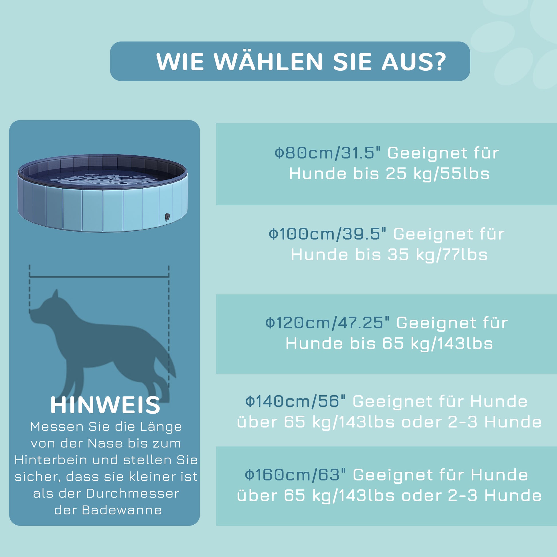 Dog Bath tub foldable Bathtub Dog Pool Splash pool Swimming pool Water basin for Dogs and Cats Swimming pool Plastic+Wood Blue Ø140 x H30 cm