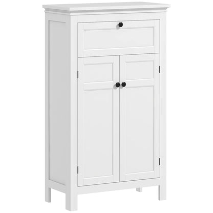 Bathroom Storage Cabinet Bathroom Storage Cabinet with Drawer and Cupboard, Adjustable Shelves, for Bathroom, Living Room, Kitchen - 60 x 30 x 102.5 cm, White